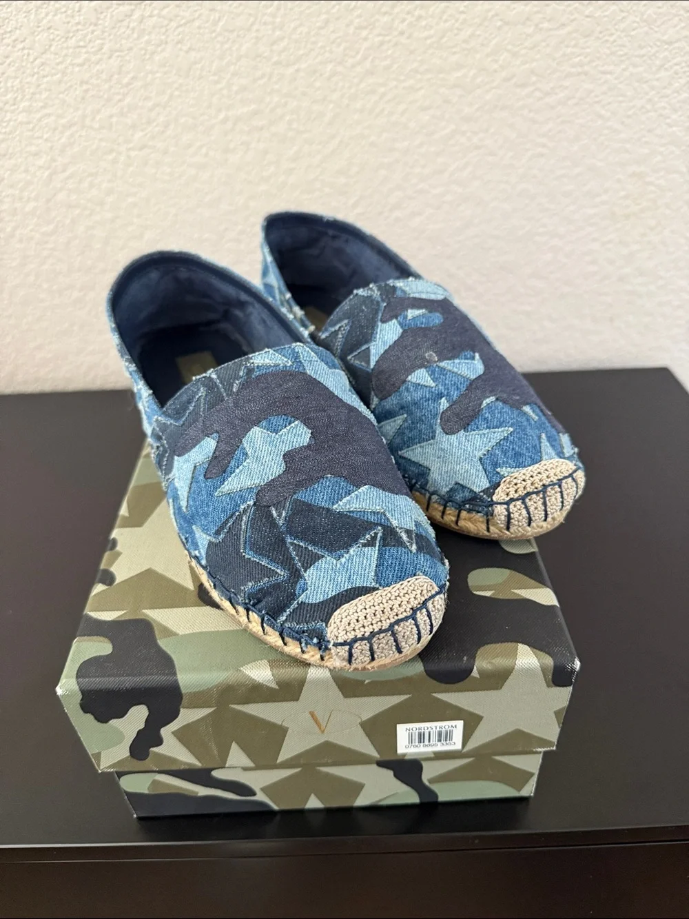 Valentino Garavani Blue Denim Camouflage Espadrilles